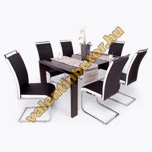 Száva 6 étkező Piero asztallal - fekete